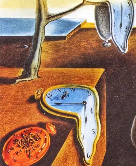 montres molles détail du tableau de Dali La Persistance de la mémoire