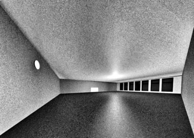 salle blanche et sol gris. Pas de fenêtre