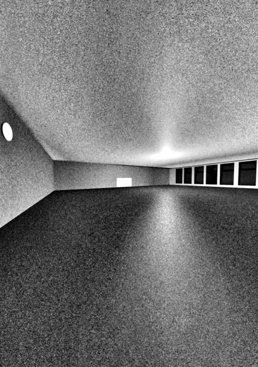 salle blanche et sol gris. Pas de fenêtre