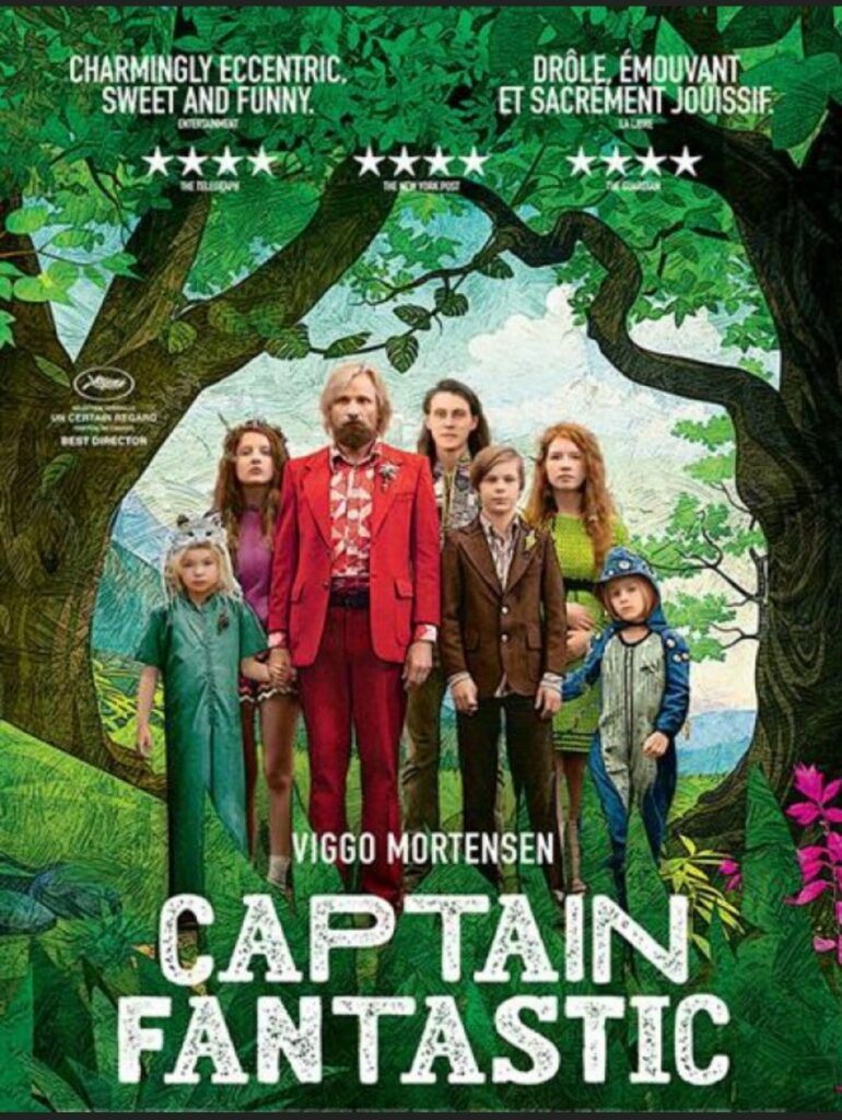 Avis lecture : La Colonie, d'Annika Norlin, traduit du suédois par Isabelle Chéreau affiche du film Captain fantastic, de Matt Ross