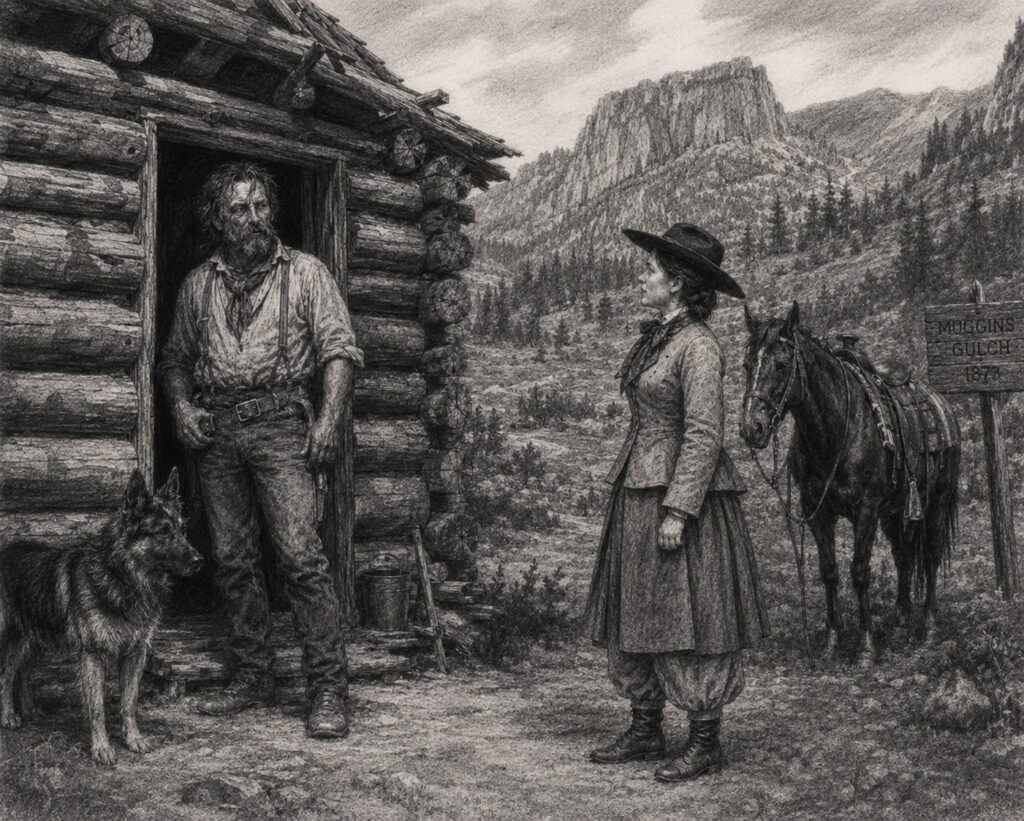 rencontre à muggins gulch, à l'entrée d'Estes Park, entre Isabella Bird et le desperado borgne "Rocky Mountain Jim"